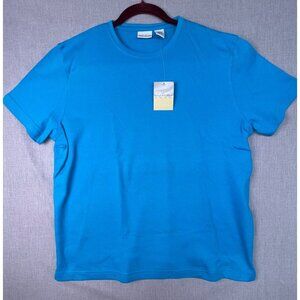 KR Essentials Women's Blue Large 100% Cotton Northern Mariana Islands Crew-Neck